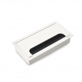 Passe-câbles de table rectangulaire à encastrer Quadrum - blanc EMUCA