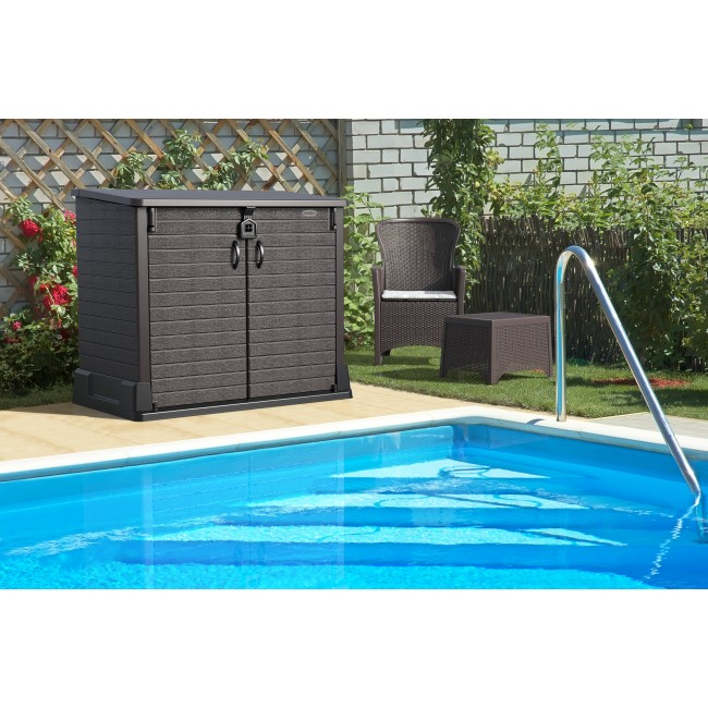 850L Storeaway Shed - Pool Closed - DMX - Brown.jpg DURAMAX