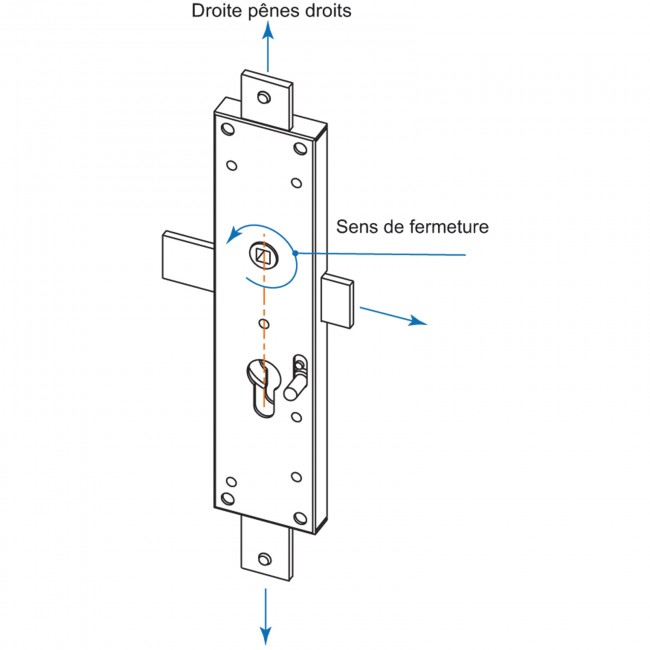 Serrure de volet - 3 points - pênes droits - zingué - droit - CE - Bricozor 1.jpg TIRARD