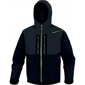 Veste de travail à capuche déperlante Softshell HORTEN 2 noir et jaune DELTA PLUS