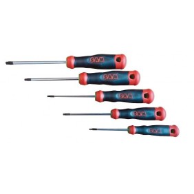 Jeu de 5 tournevis S1 Torx® à lames rondes et manches bi-matière SAM OUTILLAGE