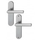 Poignées de porte sur plaque - Hambourg - entraxe 165 mm - inox HOPPE