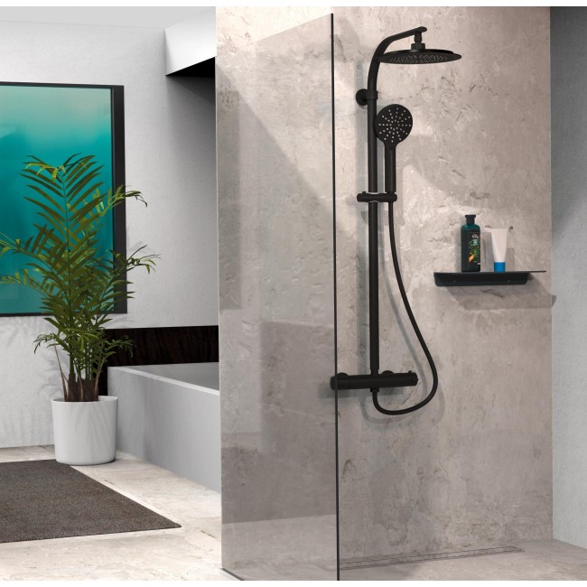 Colonne de douche - mitigeur Thermostatique - Noir Mat - Madura Fresh 4.jpg SCHÜTTE