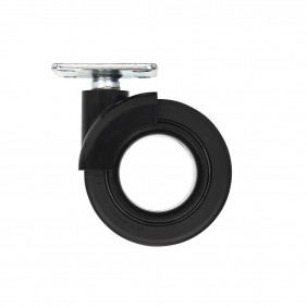 Roulette design Rotola - pivotante - à platine - noir Interges