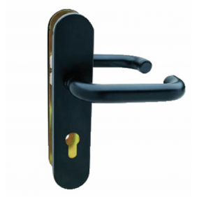 Poignées de porte sur plaques - pour serrure d'urgence - CF 5000 noir TESA Sécurité