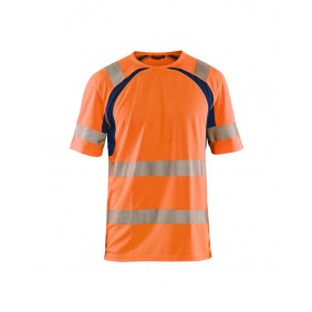 T-shirt haute visibilité anti-UV 3397 - orange fluo et bleu marine BLAKLADER