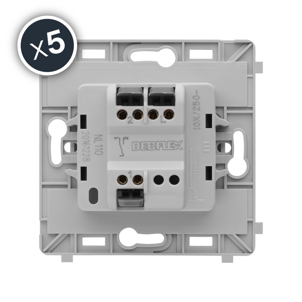 Interrupteurs commande VMC - 2 positions - blanc - boîte de 5 - Caly DEBFLEX