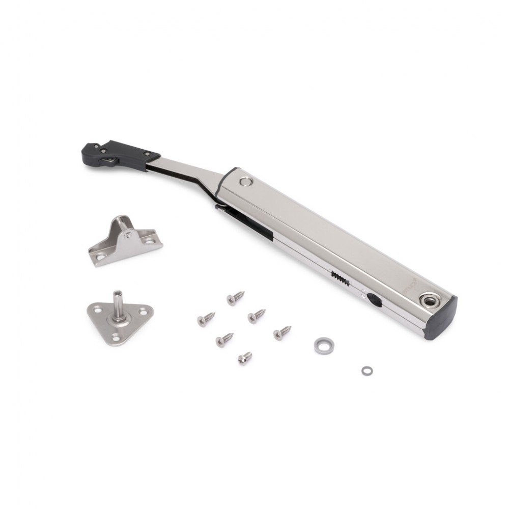 Compas pour porte relevable avec charnières Altius One - acier nickelé ...