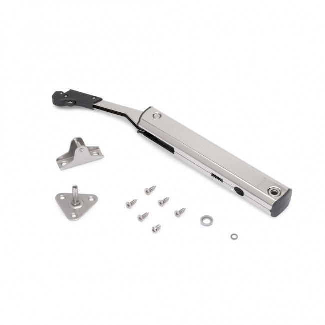 Compas pour porte relevable avec charnières Altius One - acier nickelé EMUCA
