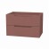 Meuble salle de bains suspendu 80 cm - 2 tiroirs MDF ondulé - terracotta - Emilien
