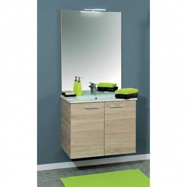 Meuble de salle de bains complet couleur Chêne - largeur 60 cm - Angelo Néova - Grande.jpeg Néova