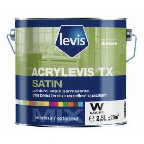 Peinture blanche pour boisseries - Acrylevis TX Satin LEVIS