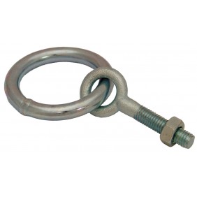 Anneau d'écurie à écrou  - acier zingué blanc - WOE PRAMAC