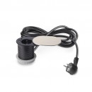 Multiconnecteur Vertikal Flat 60 avec couvercle - prise Schuko + USB A et C EMUCA