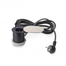 Multiconnecteur Vertikal Flat 60 avec couvercle - prise Schuko + USB A et C EMUCA