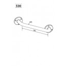 Schéma - Barre d'appui droite laiton - longueur 300 mm DELABIE