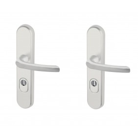 Poignées de porte sur plaques de sécurité - renforcées - Seku 2 - gris NORMBAU