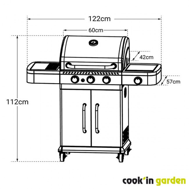 Schéma - Barbecue gaz Américain 3 feux + réchaud latéral - FIDGI 3 - Bricozor.jpeg COOK IN GARDEN