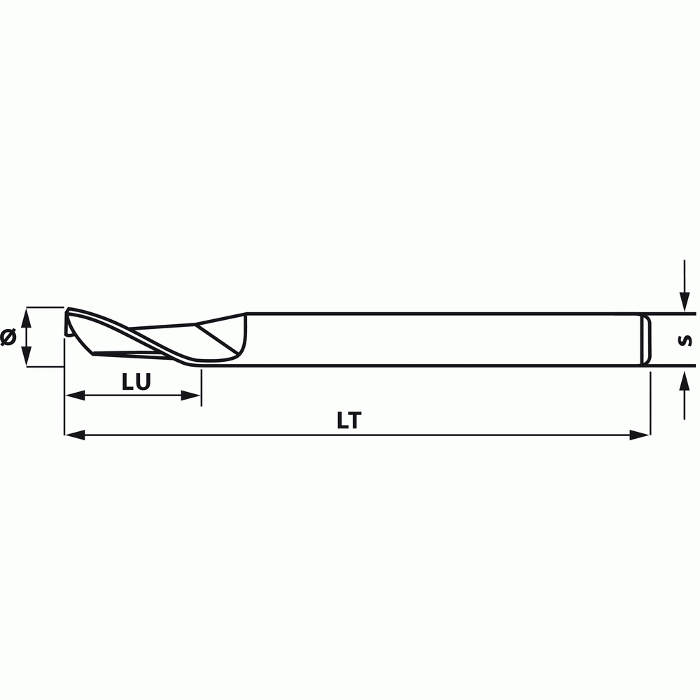 Mèche de précision pour alu - Diamètre 4mm - Queue 8mm - longueur