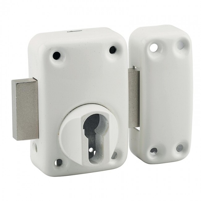 Verrou de porte - sans cylindre - blanc - Capital - Bricozor.jpeg FTH THIRARD