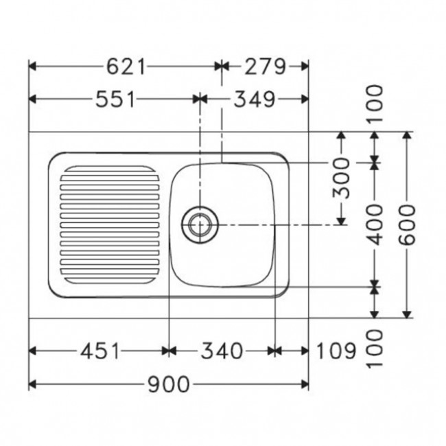 Evier à poser - inox 90 x 60 cm - 1 cuve et 1 égouttoir - Moyenne.jpeg FRANKE