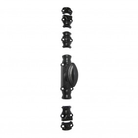 Crémone RY 16 en applique en fonte noire pour bois - bouton standard JARDINIER MASSARD