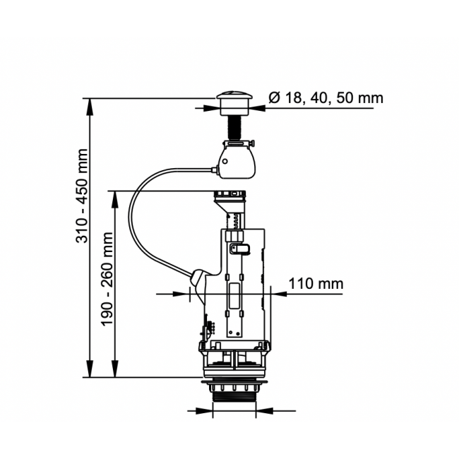 Schéma - Mécanisme chasse d'eau - double chasse - poussoir - Dualtech 2 - Bricozor.png DUBOURGEL