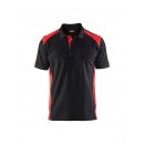Polo de travail en coton piqué 3324 - noir et rouge BLAKLADER