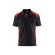 Polo de travail en coton piqué 3324 - noir et rouge