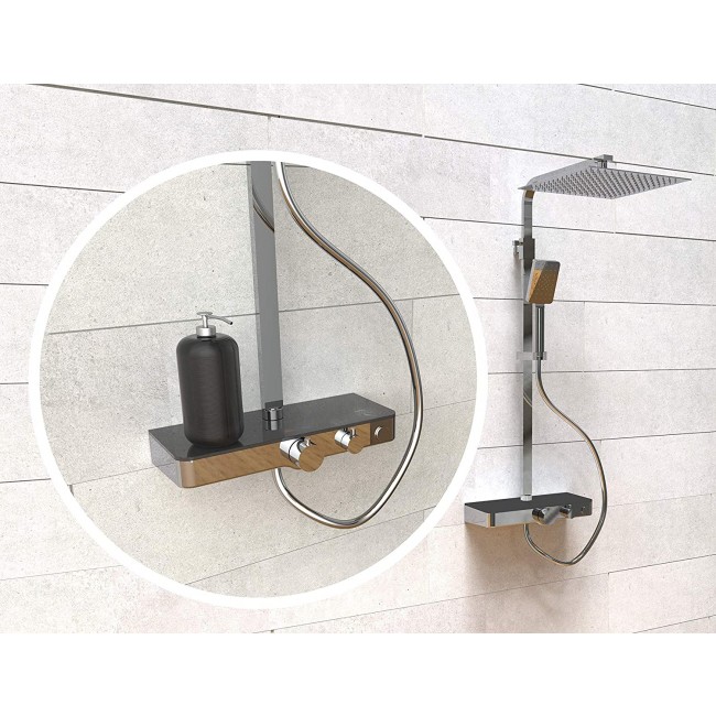 Ensemble de douche - avec tablette verre anthracite ou blanc - Ocean 21.jpg SCHÜTTE