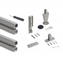 Kit de structure modulaire Zero sol et mur 2 profils et vérins - gris EMUCA