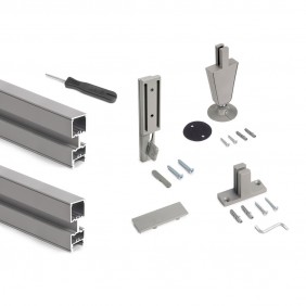 Kit de structure modulaire Zero sol et mur 2 profils et vérins - gris EMUCA