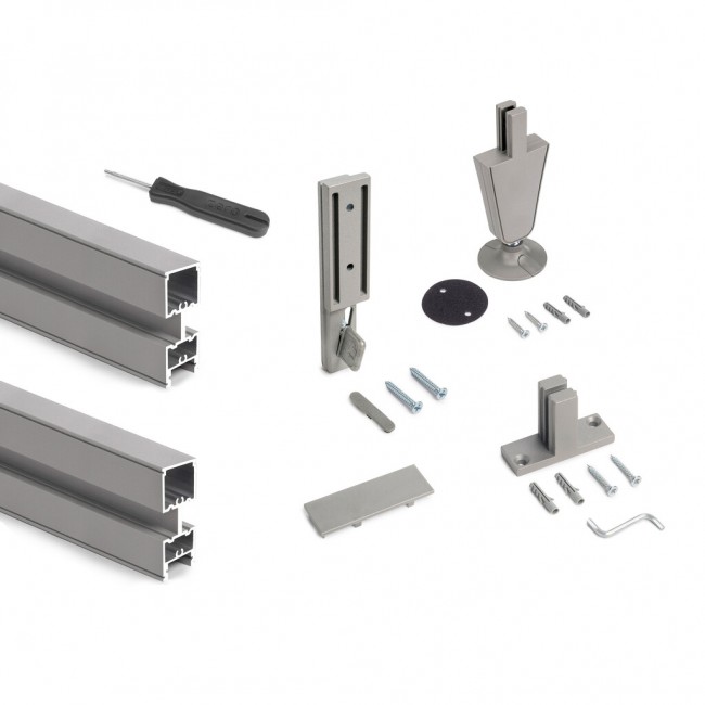 Kit de structure modulaire Zero sol et mur 2 profils et vérins - gris EMUCA