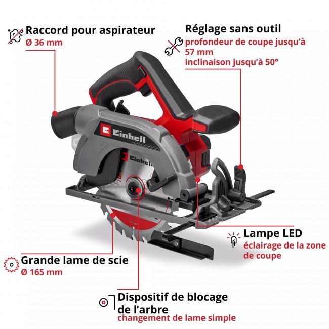 Scie circulaire sans fil TE-CS 18:165-2 Li-Solo - disque 165mm - Power X-Change 3.jpeg EINHELL