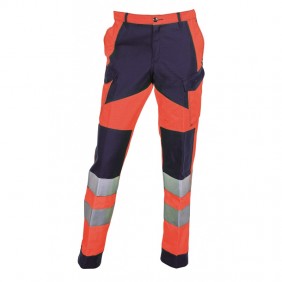 Pantalon haute visibilité APOLLO - orange et bleu marine KIPLAY