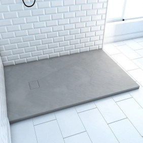 Receveur de douche 120x80cm effet pierre - ardoise gris - Stone 2 AURLANE