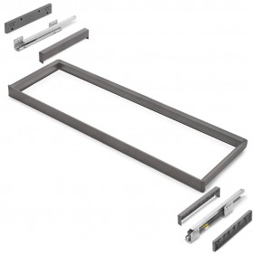 Cadre avec glissières sortie totale pour armoire Quartz - titane EMUCA