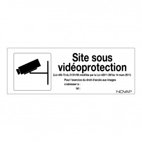 Panneau rigide "Site sous vidéoprotection" - 330x120 mm NOVAP
