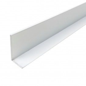 Cornière inégale en aluminium laqué blanc RAL 9016 - longueur 4 m Atrius