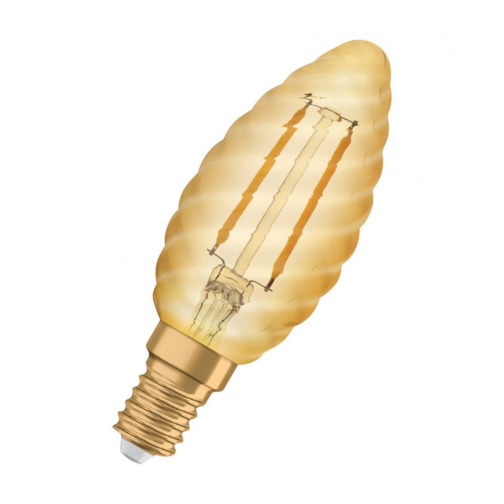 Ampoule LED E14 Vintage 1906 Flamme 2 Doré Ledvance Bricozor