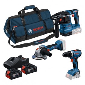 Pack 3 machines 18V + 2 batteries 4,0Ah + sac de transport - 0615A50094 BOSCH