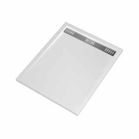 Receveur de douche extra plat blanc avec caniveau - 100 x 80 cm - Pure 2 AURLANE