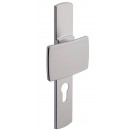 Poignées de porte palière sur plaques Muze - aluminium chromé velours VACHETTE