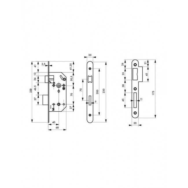 schema_Serrure à larder à condamnation - têtière inox - axe 40 mm - Monomax_bricozor.jpeg FTH THIRARD