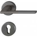 Poignées de porte sur rosaces rondes Bergamo C7 - laiton anthracite satiné HOPPE