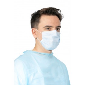 Masques jetables Kolmi Vitals à élastiques EN 14683 Type II bleu - x60 MEDICOM