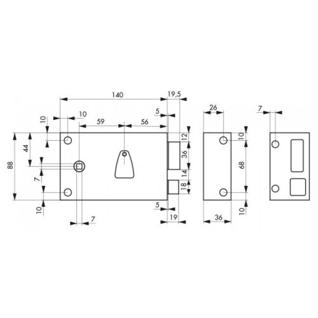 schema_Serrure en_applique_horizontale_grille_clé_6_gorges_droite_bricozor.jpg FTH THIRARD