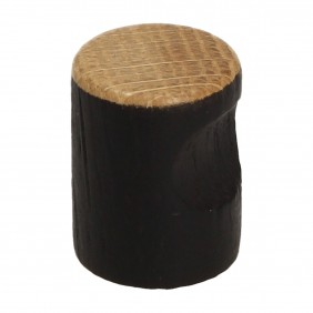 Bouton de meuble en bois à encoche CS 22671 - Noir et bois verni Interges