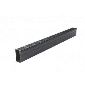 Caniveau d'extérieur avec grille aluminium noire A15 - Slimline ACO
