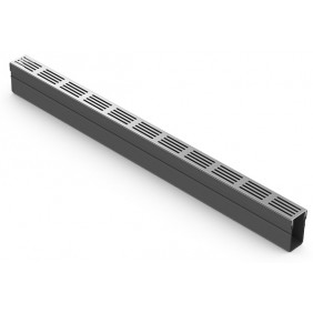 Caniveau d'extérieur avec grille aluminium grise A15 - Slimline ACO